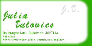 julia dulovics business card